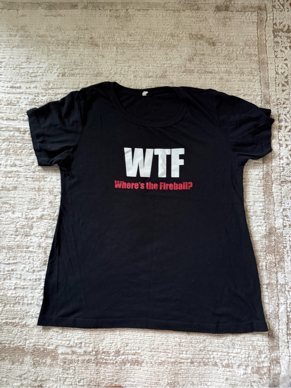 Graphic Tee - Black with White & Red Print